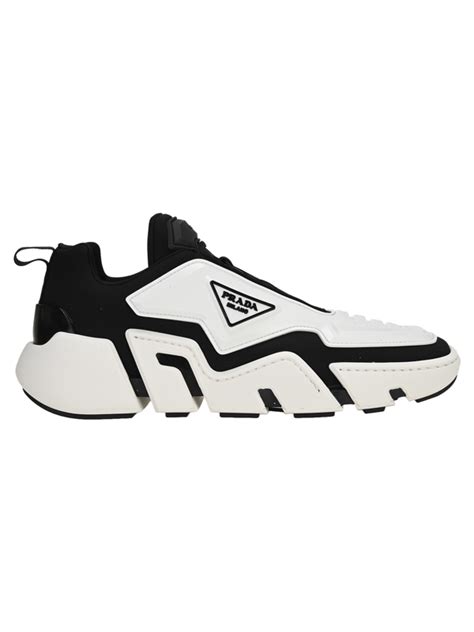 Black/white Techno Stretch fabric sneakers 